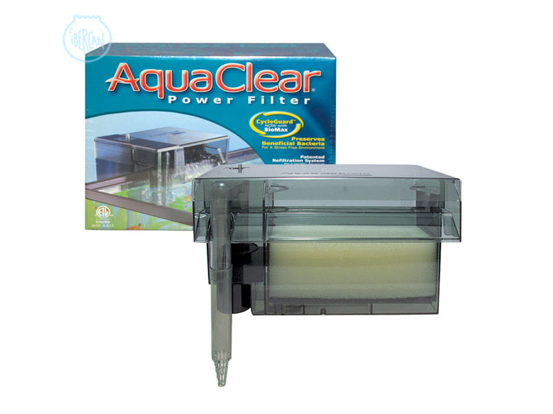 El Aquaclear 70 filtro de mochila con un sistema de triple filtrado,