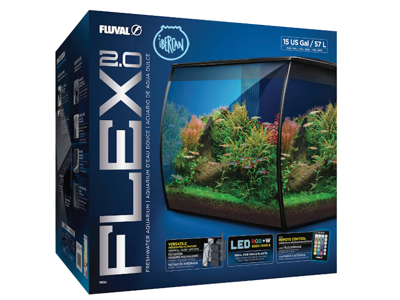 Nueva serie de acuarios nano Fluval Flex 2.0 con cristal frontal c�ncavo. 