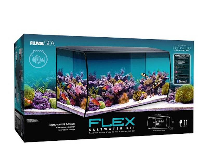 El Acuario Fluval Flex Marino de 123L est fabricado para agua salada y tiene un diseo innovador. 