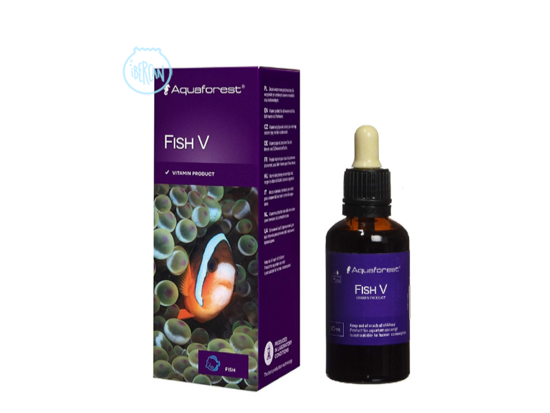 Fish V, de Aquaforest, es un producto rico en vitaminas destinado a todo tipo de peces 