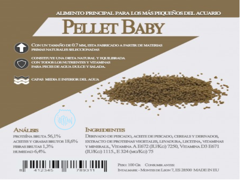 Pellets Baby es en un alimento perfecto para la cra y los peces jvenes