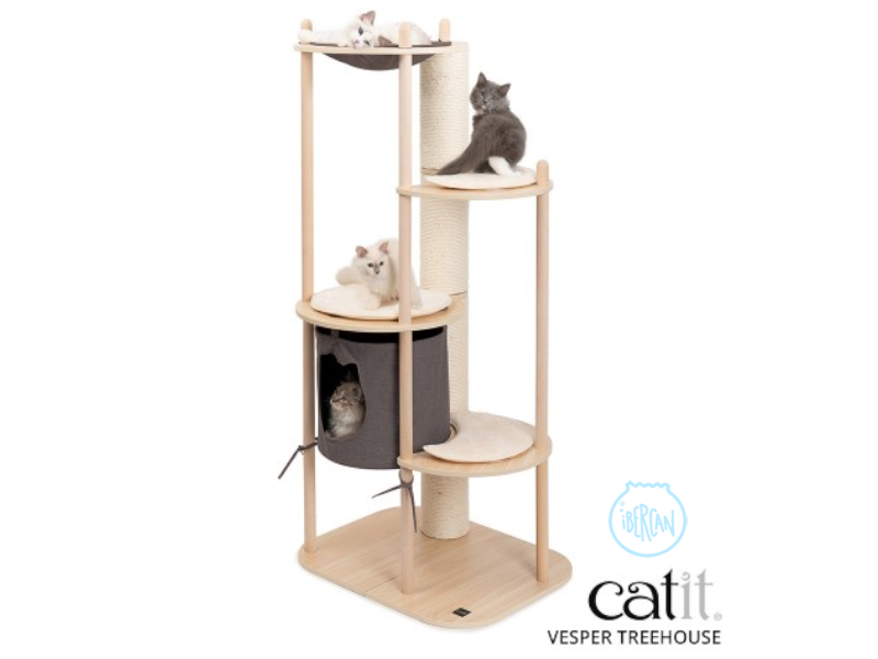 El Catit Vesper Treehouse xl es un rbol de actividad y de juegos para agtos aventureros. 