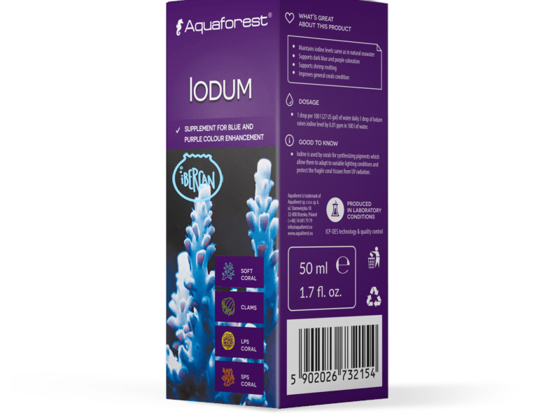 Suplemento con yodo concentrado AquaForest Iodum. 