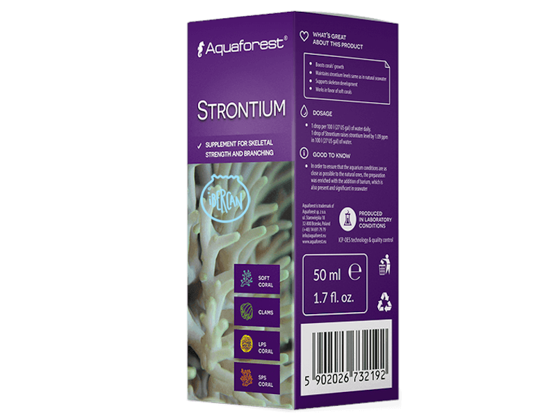 Aquaforest Strontium es un suplemento con alta concentraci�n de estroncio y bario. 