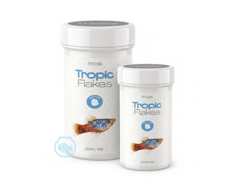 Moss Tropical Flakes es un alimento para peces tropicales en escamas.