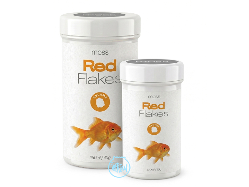 Moss Red Gran es un alimento completo en escamas para peces de agua de acuario y estanque.